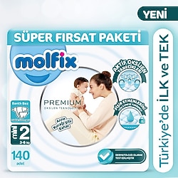 Molfix Premium 2 Numara Mini 70'li 2 Adet Bebek Bezi