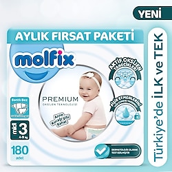 Molfix Premium 3 Numara Midi 60'lı 3 Adet Bebek Bezi