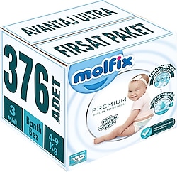 Molfix Premium 3 Numara Midi 94'lü 4 Adet Bebek Bezi