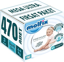 Molfix Premium 3 Numara Midi 94'lü 5 Adet Bebek Bezi
