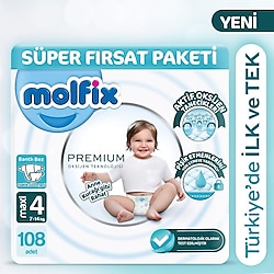 Molfix Premium 4 Numara Maxi 54'lü 2 Adet Bebek Bezi