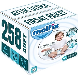 Molfix Premium 4 Numara Maxi 86'lı 3 Adet Bebek Bezi