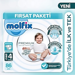 Molfix Premium 4 Numara Maxi 86'lı Bebek Bezi