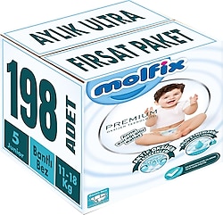 Molfix Premium 5 Numara Junior 66'lı 3 Adet Bebek Bezi