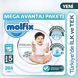 Molfix Premium 5 Numara Junior 66'lı 4 Adet Bebek Bezi