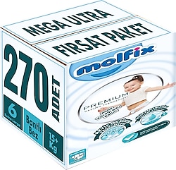 Molfix Premium 6 Numara Extra Large 54'lü 5 Adet Bebek Bezi