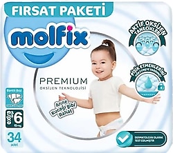 Molfix Premium 6 Numara Extra Large 34'lü Bebek Bezi