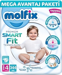 Molfix Premium Smart Fit 4 Numara Maxi 86'lı 4 Adet Bebek Bezi