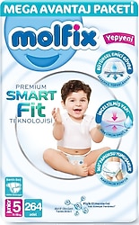 Molfix Premium Smart Fit 5 Numara Junior 66'lı 4 Adet Bebek Bezi
