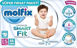 Molfix Premium Smart Fit 5 Numara Junior 66'lı Bebek Bezi