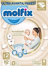 Molfix Pure&Soft 2 Beden Mini 112'li Bebek Bezi