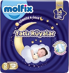 Molfix Tatlı Rüyalar 3 Numara Midi 84'lü Bebek Bezi