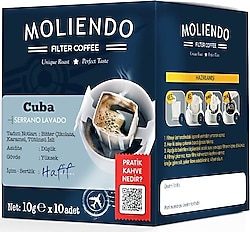 Moliendo Cuba Serrano Lavado Pratik Filtre Kahve 10x10 gr