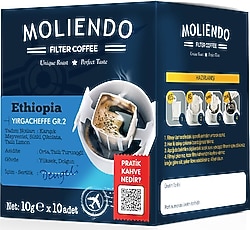 Moliendo Ethiopia Yirgacheffe Pratik Filtre Kahve 10x10 gr