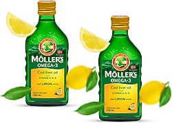 Möllers Omega 3 Limon Aromalı Balık Yağı 250 ml Şurup 2'li
