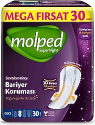 Molped Süpernight Gece 30'lu Hijyenik Ped