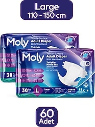 Moly Belbantlı Büyük Boy L 30'lu 2 Adet Hasta Bezi