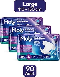 Moly Belbantlı Büyük Boy L 30'lu 3 Adet Hasta Bezi