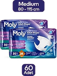 Moly Belbantlı Orta Boy M 30'lu 2 Adet Hasta Bezi