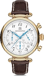 Momentus Timeless Charm TC250G-02KG Deri Kordon Kahverengi-Altın Kadın Kol Saati