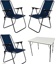 Moniev Litea 50x70 cm 3 Kişilik MDF Kamp Masa Sandalye Takımı
