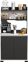 Moonlife Latte Antrasit Kahve Köşesi Dolabı