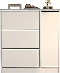 Moonlife Milano Beyaz Dolaplı 3 Düşer Kapaklı Ayakkabılık