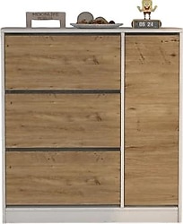 Moonlife Milano Meşe Dolaplı 3 Düşer Kapaklı Ayakkabılık