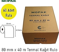 Mopak 80 mm x 40 mt 1 Koli 60'lı Termal Rulo