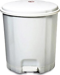 Motek Elit Beyaz Pedallı Plastik 22 lt Çöp Kovası