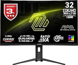 MSI MAG 321CUPDF 31.5" 0.5 ms 4K 160 Hz - Full HD 320 Hz Curved Oyuncu Monitörü