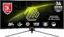 MSI MAG 345CQR 34" 1 ms WQHD Curved 180 Hz Oyuncu Monitörü