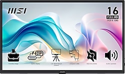 MSI PRO MP165 E6 15.6" 4 ms Full HD IPS 60 Hz Taşınabilir Monitör