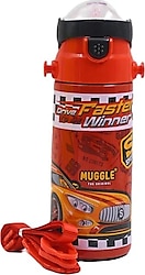 Muggle Mt-2635 Araba Desenli 550 ml Pipetli Çelik Matara