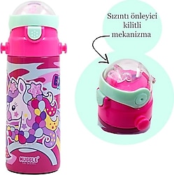 Muggle Mt-2635 Unicorn Desenli 550 ml Pipetli Çelik Matara