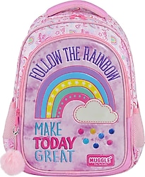 Muggle MU-6696 Rainbow Soft 2 Bölmeli Okul Sırt Çantası