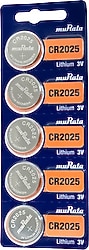 Murata CR2025 3V 5'li Lityum Düğme Pil