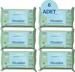 Mustela Kompost Edilebilir 60 Yaprak 6'lı Paket Islak Mendil
