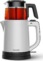 Musullu Tomurcuk MSL-TM124 1800 W Cam Demlikli Beyaz Çay Makinesi