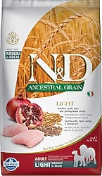 N&D Ancestral Grain Düşük Tahıllı Light Tavuklu ve Narlı 2.5 kg Orta ve Büyük Irk Yetişkin Köpek Maması