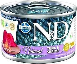 N&D Natural Ton Balıklı ve Karidesli 140 gr Yetişkin Konserve Kedi Maması