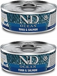N&D Ocean Tahılsız Ton Balığı Somonlu 80 gr 2'li Yetişkin Konserve Kedi Maması