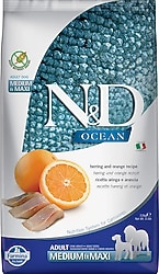 N&D Ocean Ringa Balıklı ve Portakallı 12 kg Orta ve Büyük Irk Yetişkin Köpek Maması