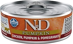 N&D Pumpkın Tahılsız Balkabaklı Tavuk Etli ve Narlı 70 gr Yetişkin Konserve Kedi Maması