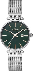Nacar NC34-390506-ANM Gümüş-Yeşil Kadın Kol Saati
