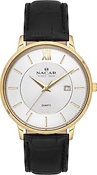 Nacar NC35-290038-DWL1 Altın-Beyaz Erkek Kol Saati