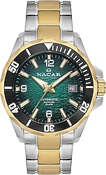 Nacar NC36-291738-CNM Altın-Yeşil Erkek Kol Saati
