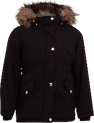 Name It Nmfmarlin Kapüşonlu Siyah Kız Çocuk Parka