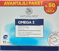 NaturalNest Omega 3 1200 mg 90 Kapsül