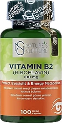 Nature's Supreme Vitamin B2 100 mg 100 Kapsül